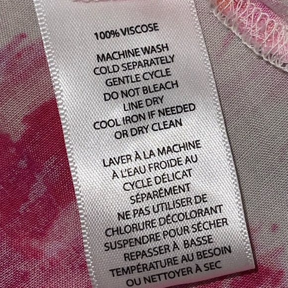 EUC BeachLunchLounge Pink & White Short Sleeve Popover V-Neck Blouse Sz. MD - Picture 9 of 9